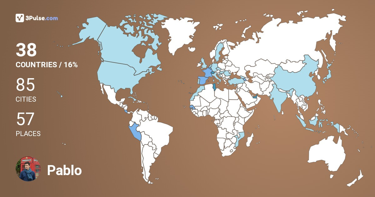 Pablo Colette-Mesanza's Travel Map Image