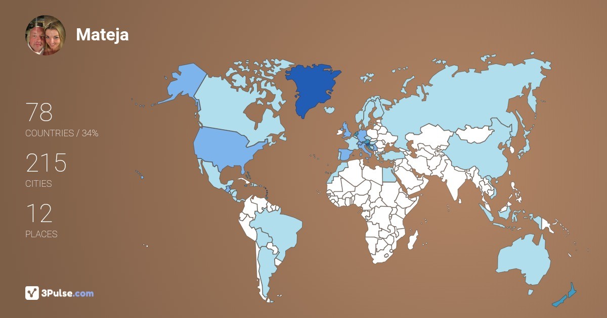 Mateja Francek's Travel Map Image