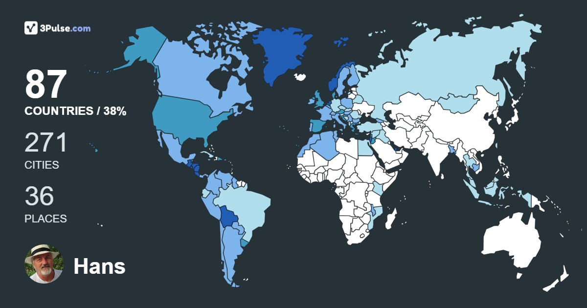 Hans Buvollen's Travel Map Image