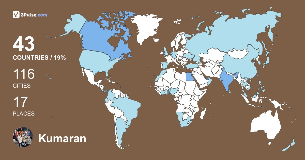 Изображение Карты путешествий Kumaran Ahilan