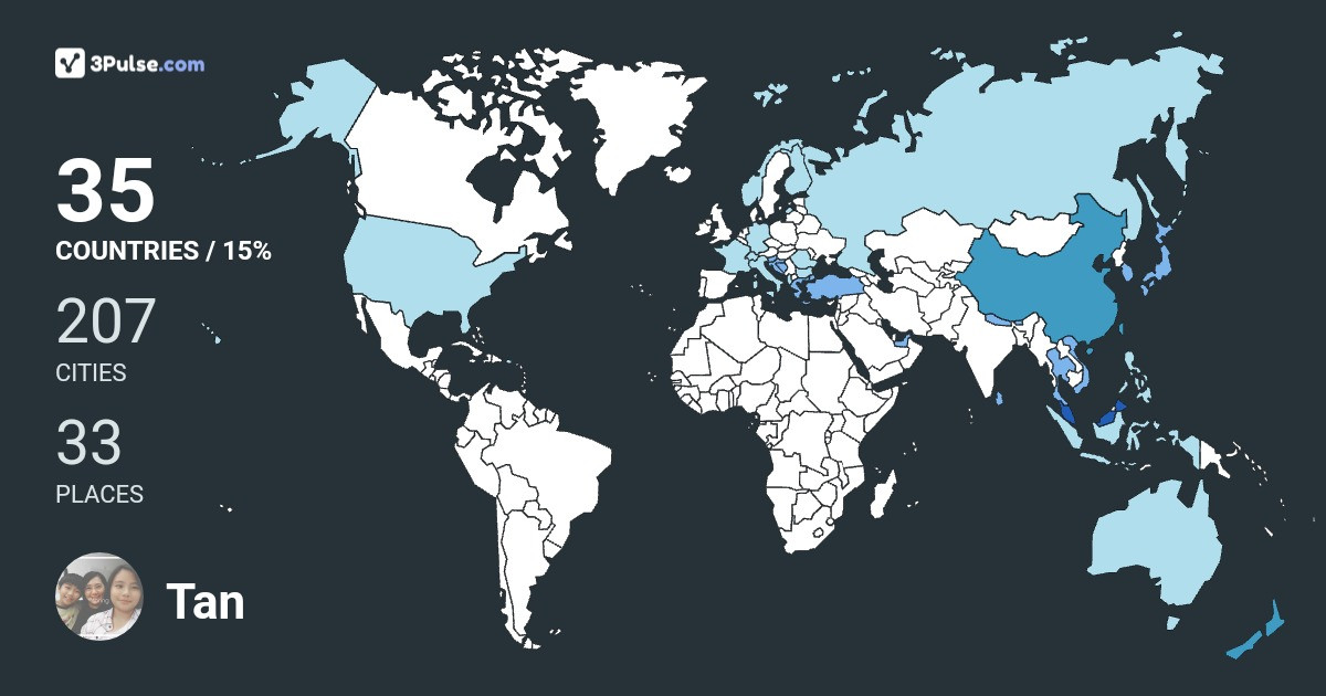 Tan San's Travel Map Image