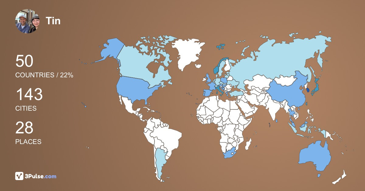Tin Lee's Travel Map Image