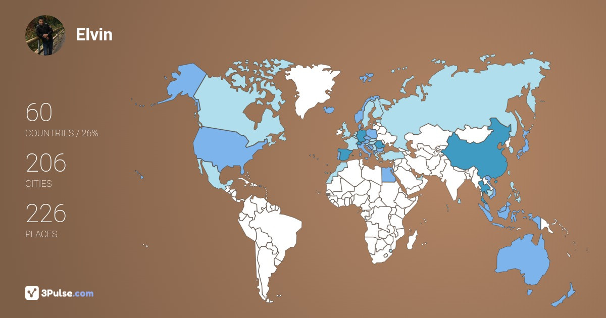 Elvin Mok's Travel Map Image