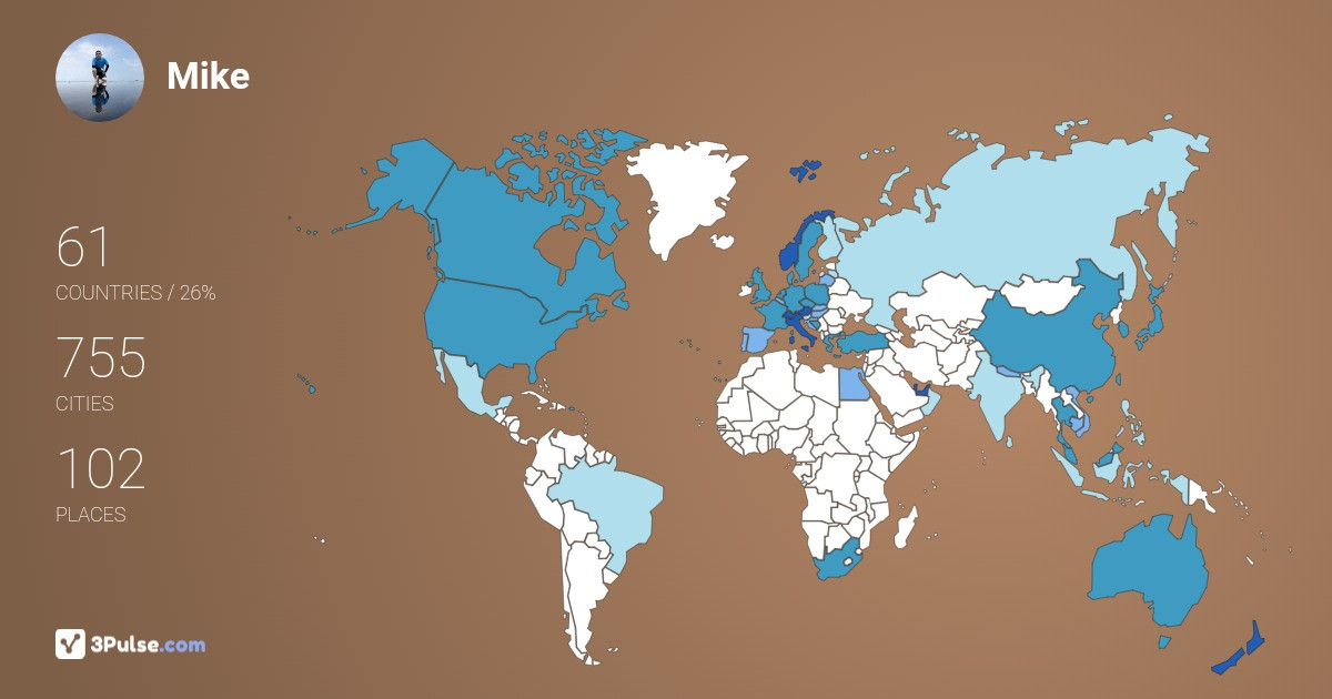 Mike Lim's Travel Map Image