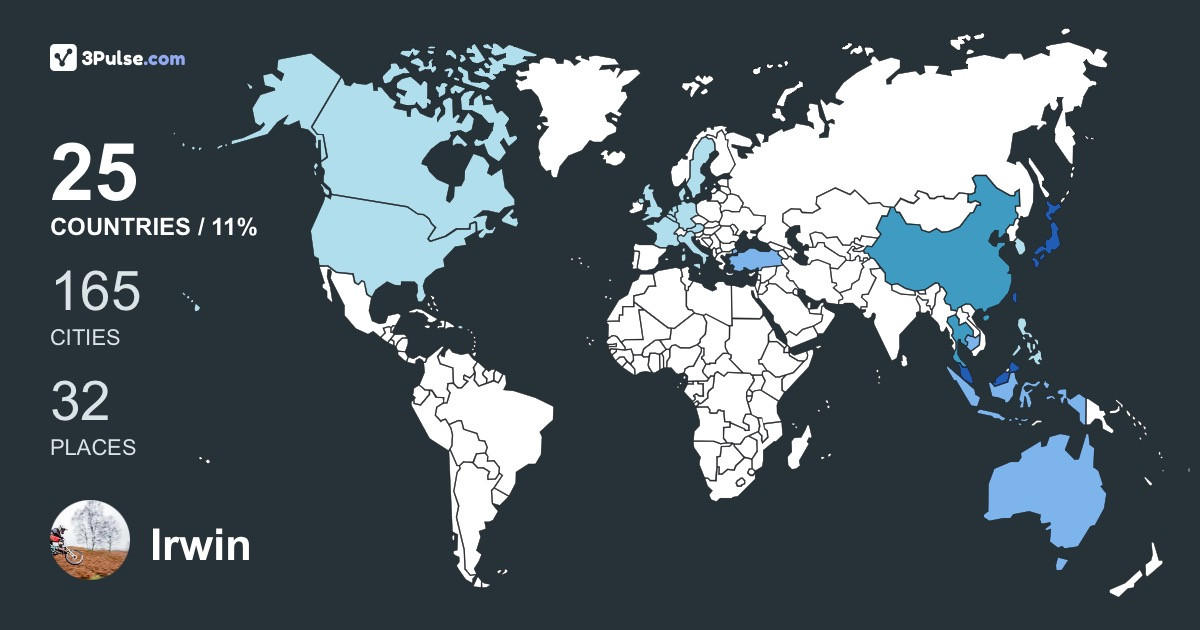 Irwin Ng's Travel Map Image