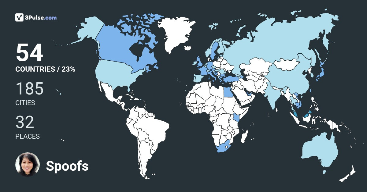 Spoofs Ivory's Travel Map Image