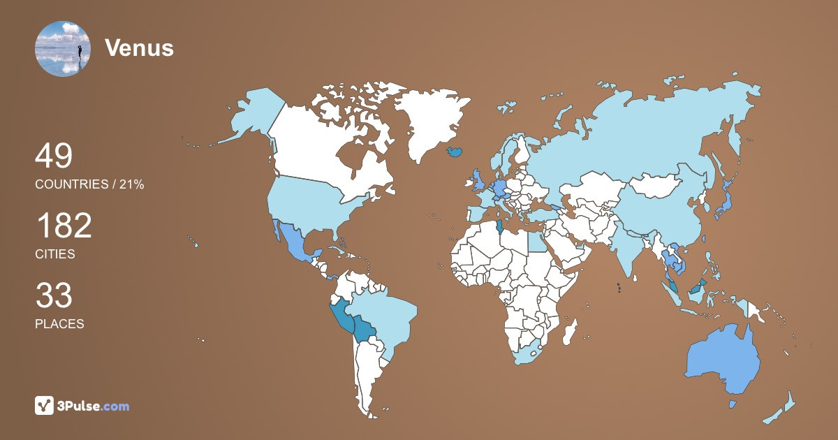 Venus Gwc's Travel Map Image