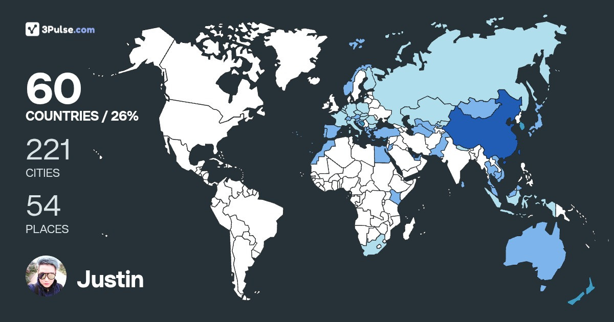 Изображение Карты путешествий Justin Ysl
