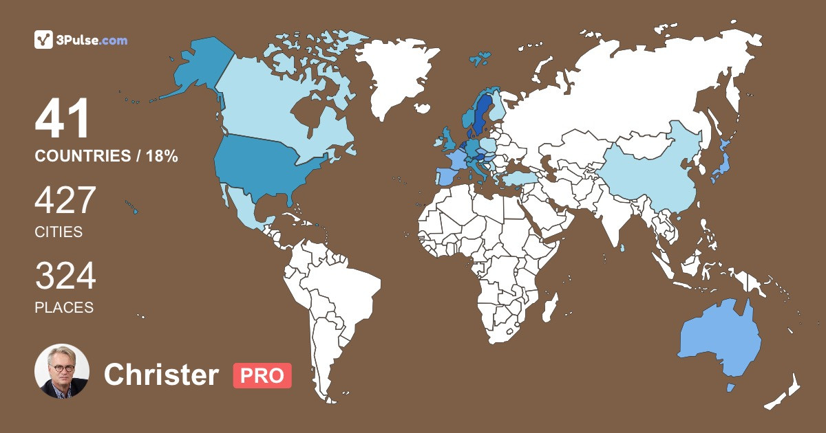 Christer Ljungberg's Travel Map Image