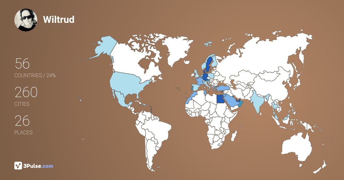 Wiltrud Eva's Travel Map Image