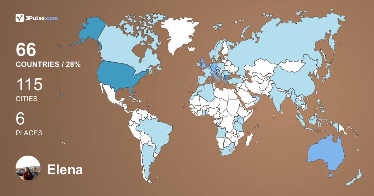 Elena Tasheva's Travel Map Image