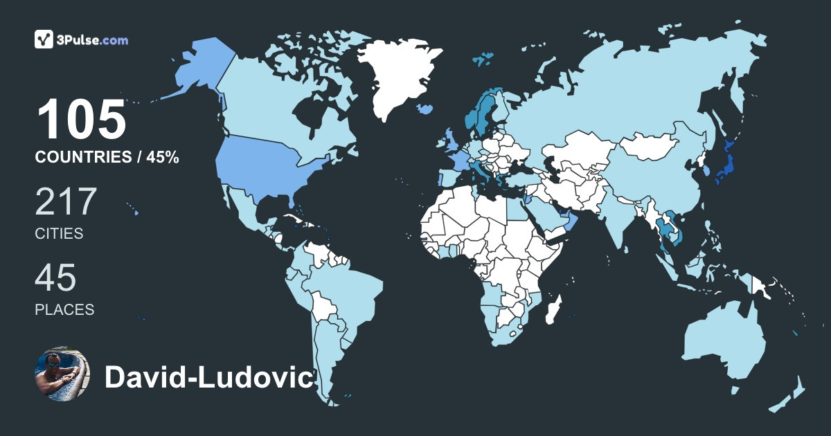David-Ludovic Bastien's Travel Map Image