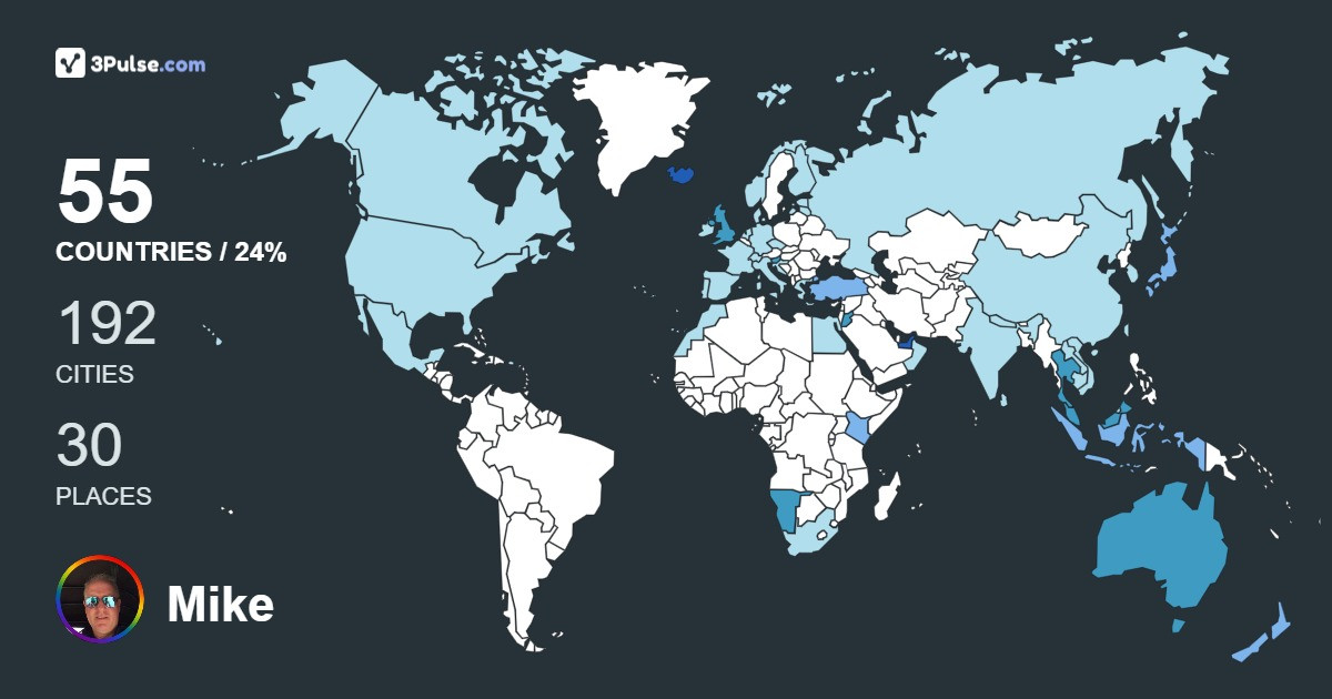 Mike Han's Travel Map Image