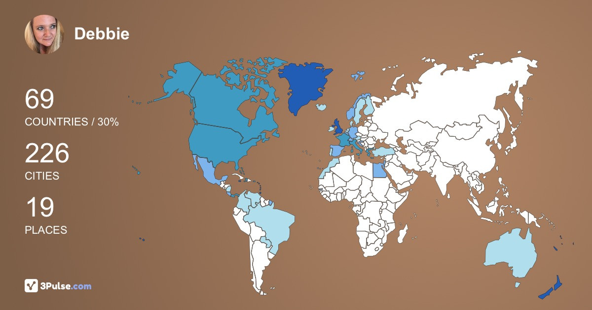 Изображение Карты путешествий Debbie Monk