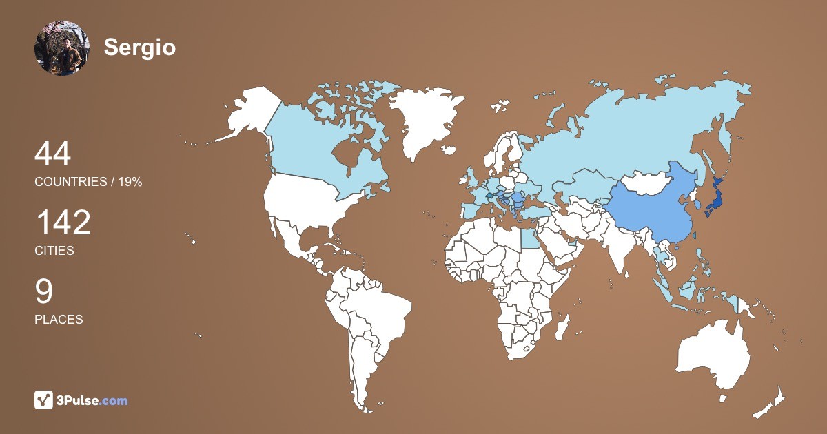 Sergio Lo's Travel Map Image