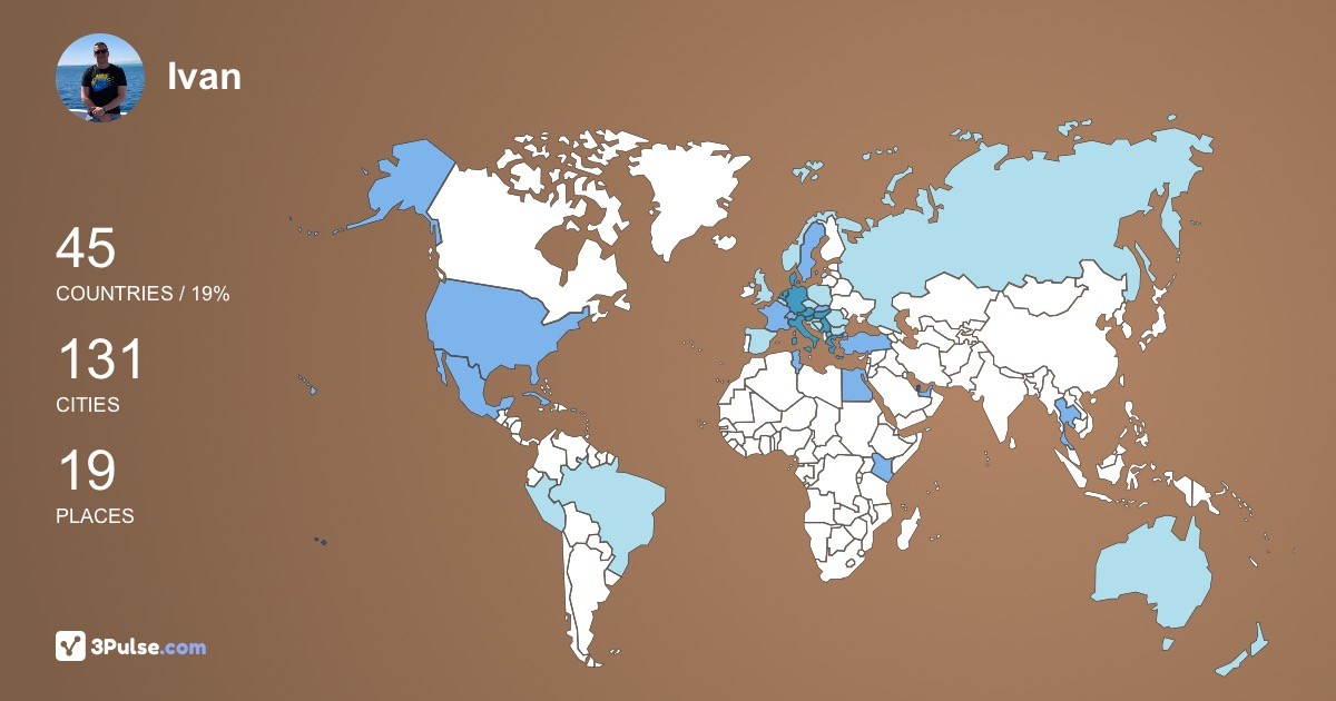 Ivan Milodanovic's Travel Map Image