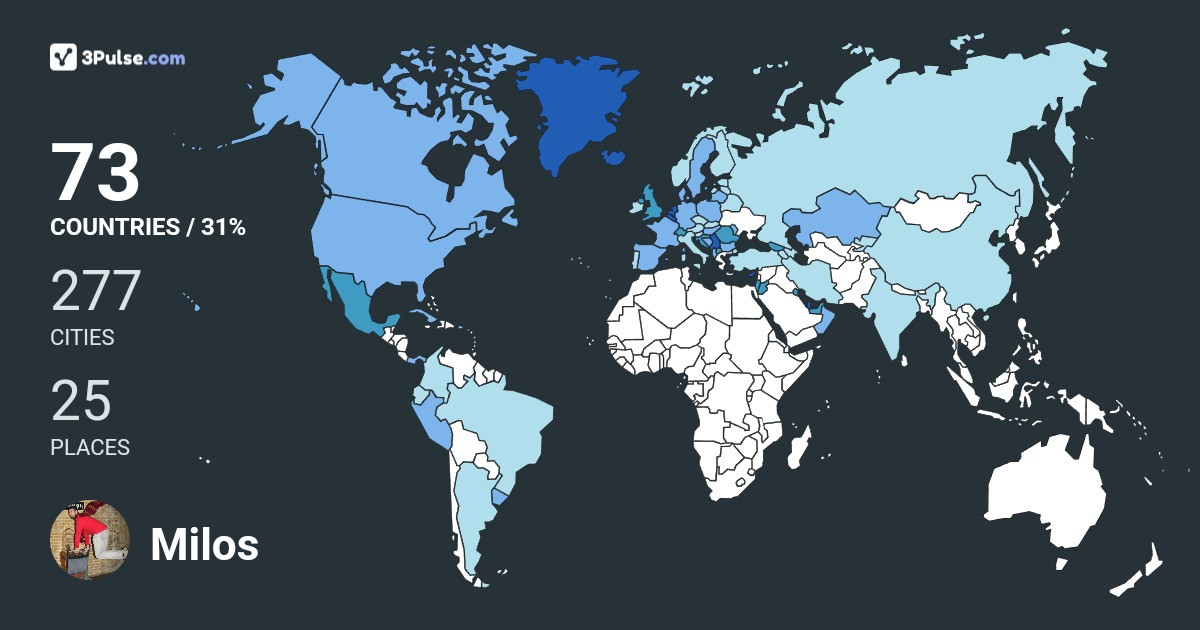 Milos Grubor-Grubor's Travel Map Image