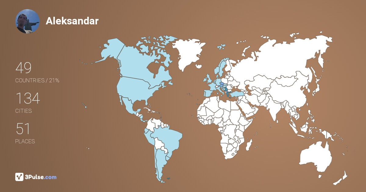 Изображение Карты путешествий Aleksandar Đurić