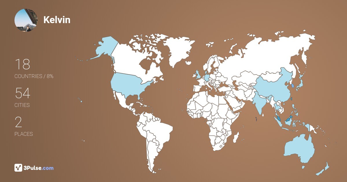 Kelvin Hong's Travel Map Image