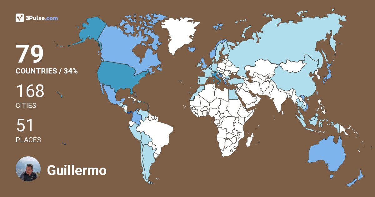 Guillermo Dolande-III's Travel Map Image