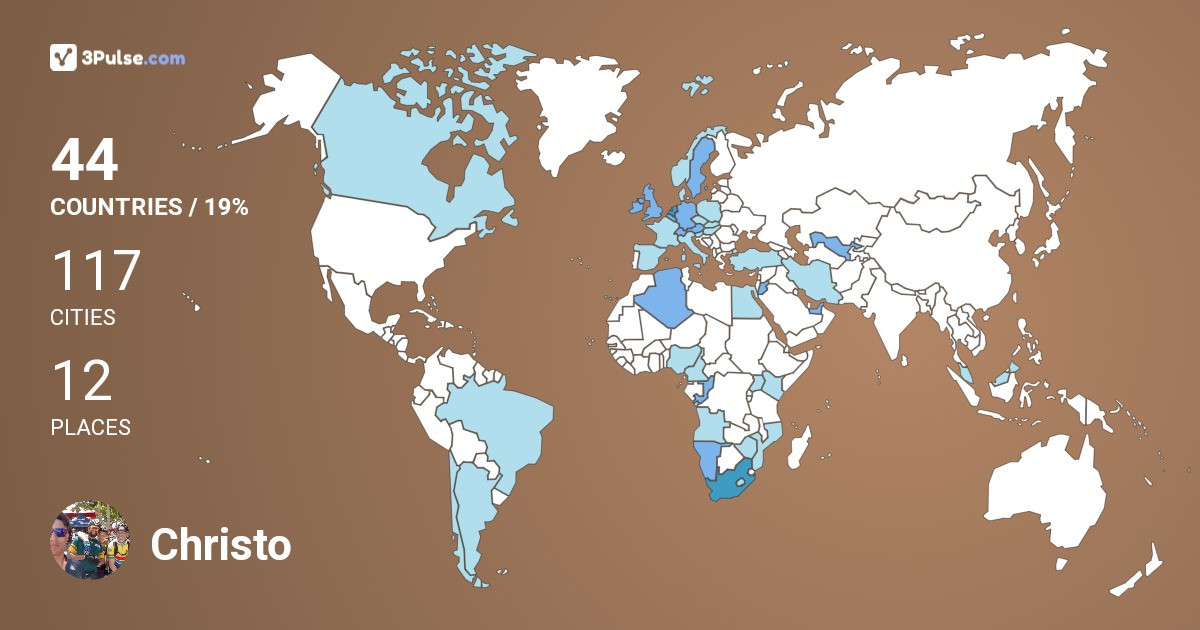 Christo Van-de-Rheede's Travel Map Image