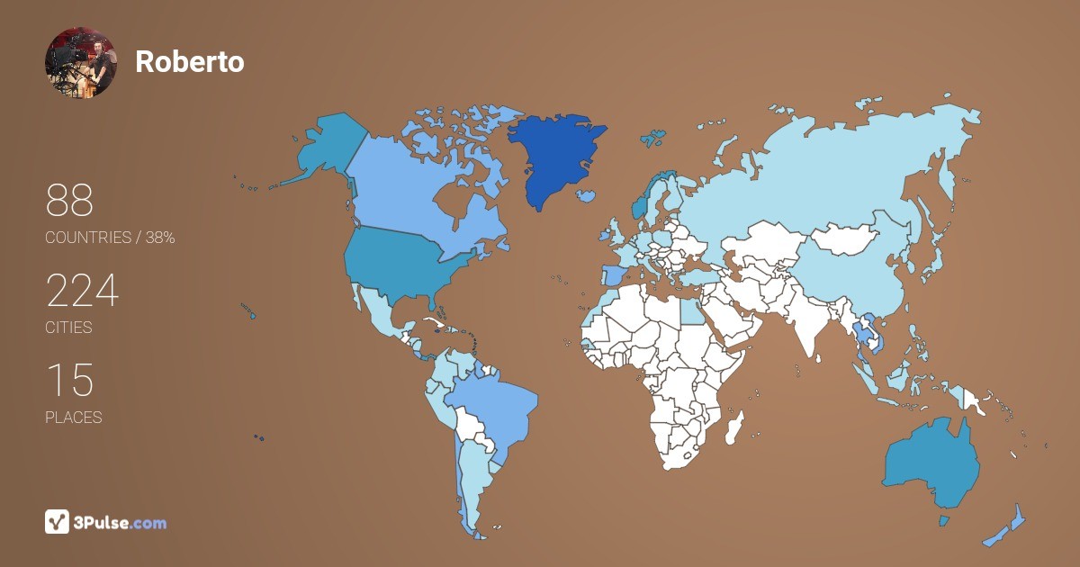 Roberto Martinez's Travel Map Image