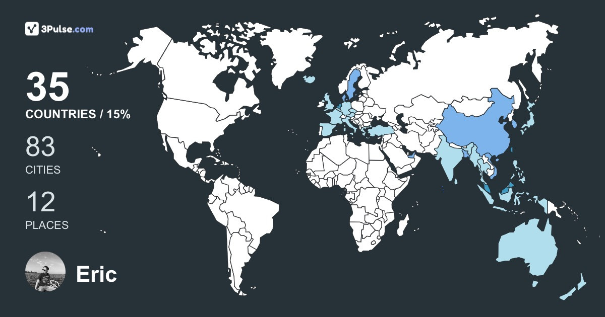 Eric Ng's Travel Map Image