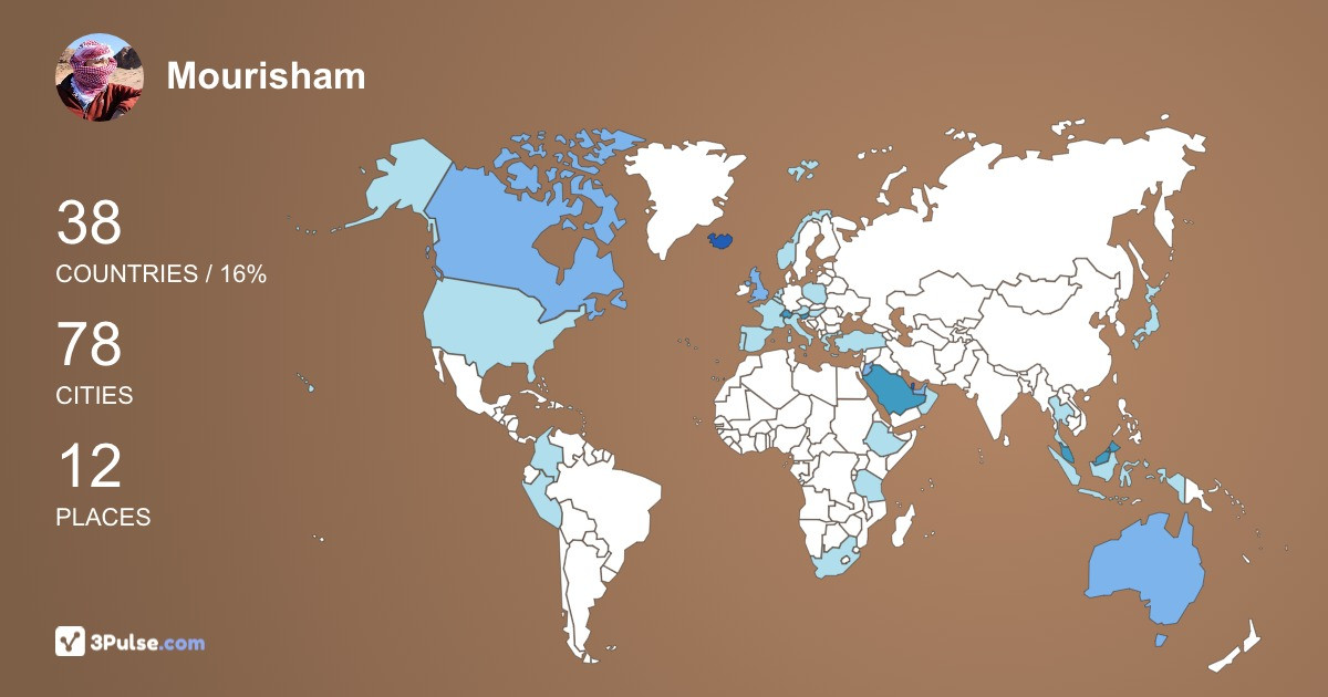 Mourisham Jose's Travel Map Image