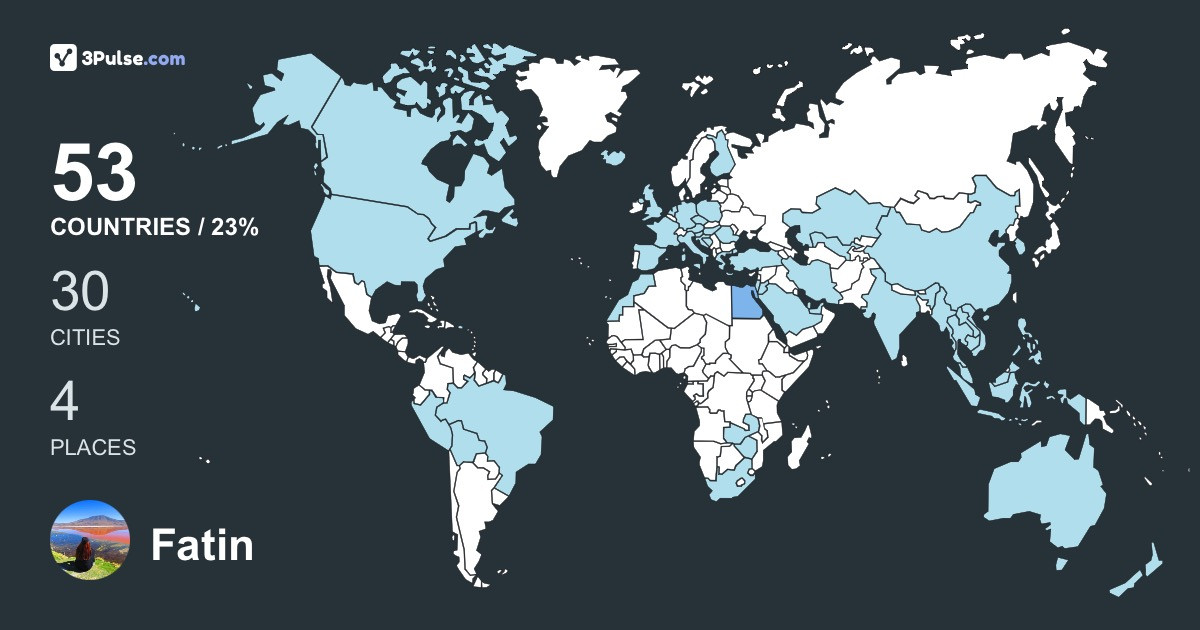 Fatin Afiqah's Travel Map Image