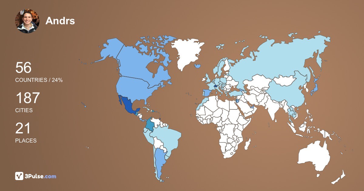Andrs Lascano's Travel Map Image