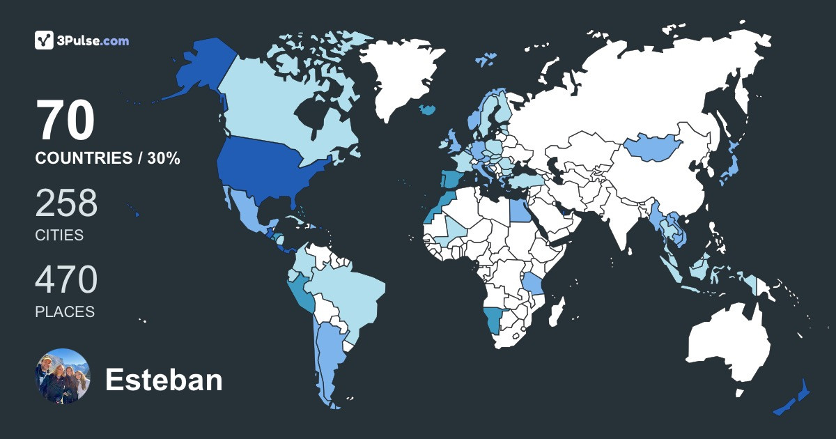 Esteban Carazo-Golcher's Travel Map Image