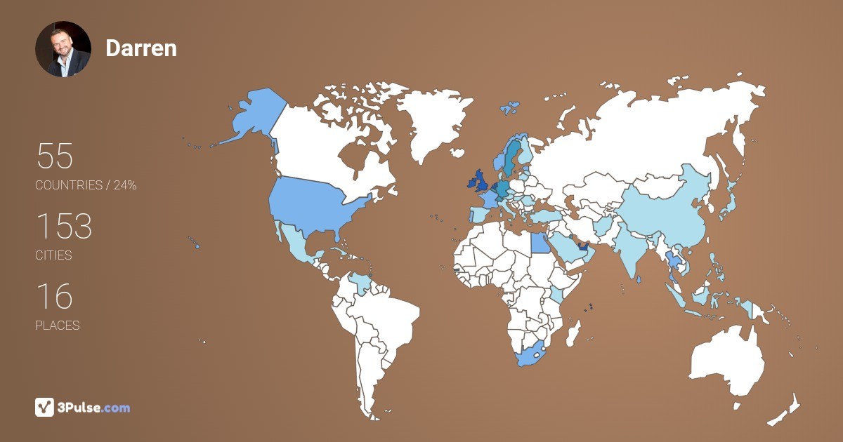 Darren Arturi's Travel Map Image