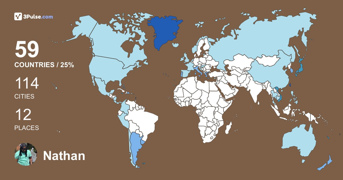 Nathan Smotherson's Travel Map Image