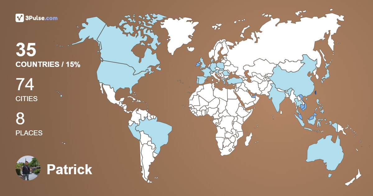 Patrick Chng's Travel Map Image