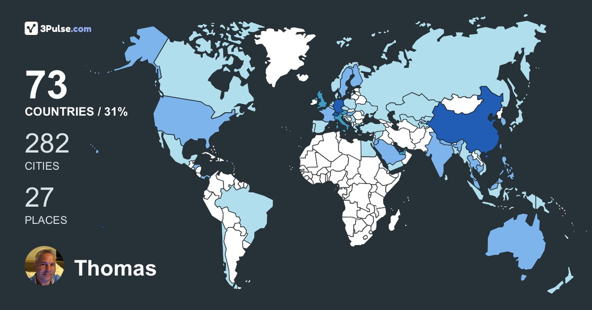 Thomas Dorn's Travel Map Image