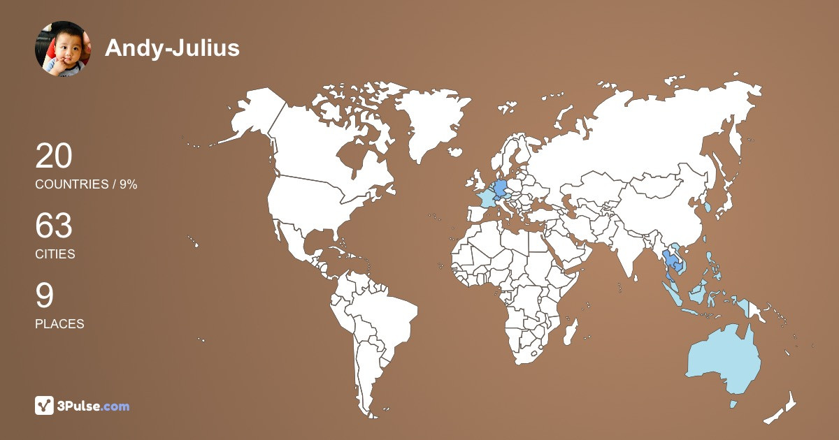 Andy-Julius Bong's Travel Map Image