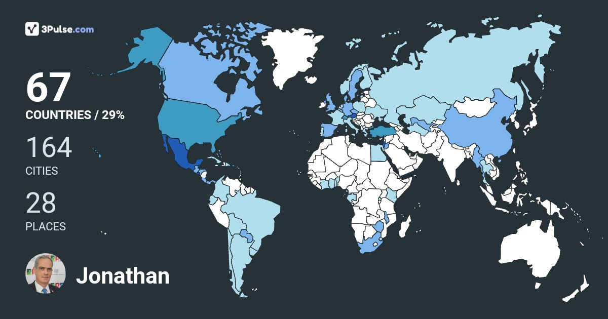 Jonathan Peled's Travel Map Image