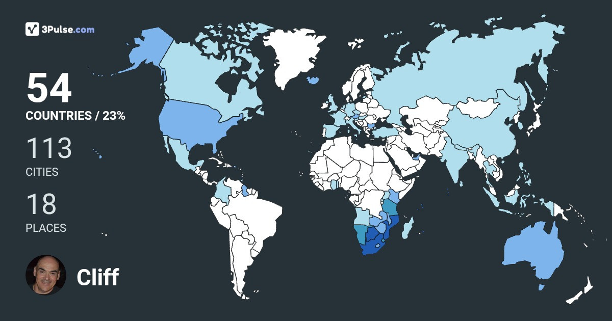 Cliff Lamberton's Travel Map Image