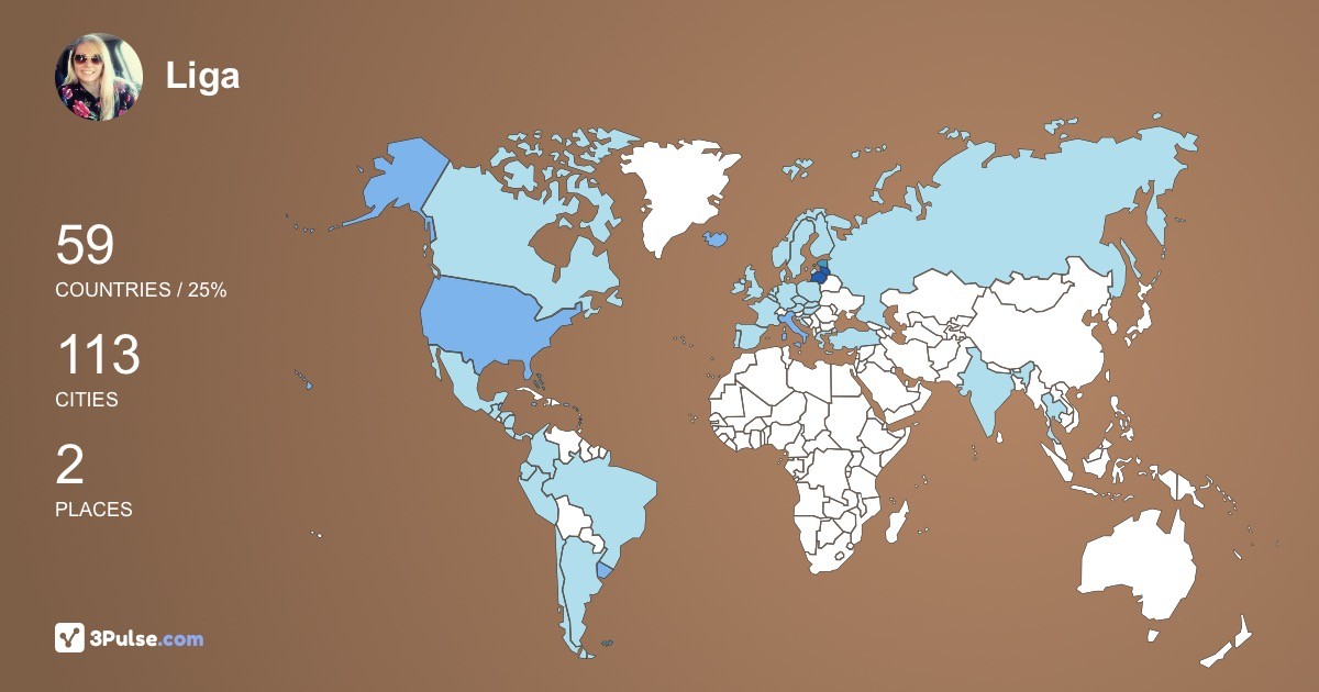 Liga Lietina's Travel Map Image