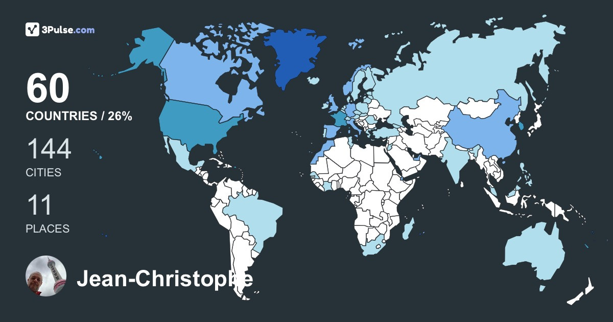 Изображение Карты путешествий Jean-Christophe Tisseuil