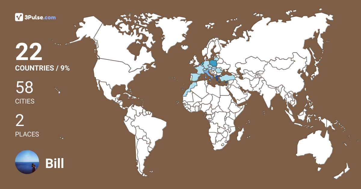 Bill Grammenos's Travel Map Image