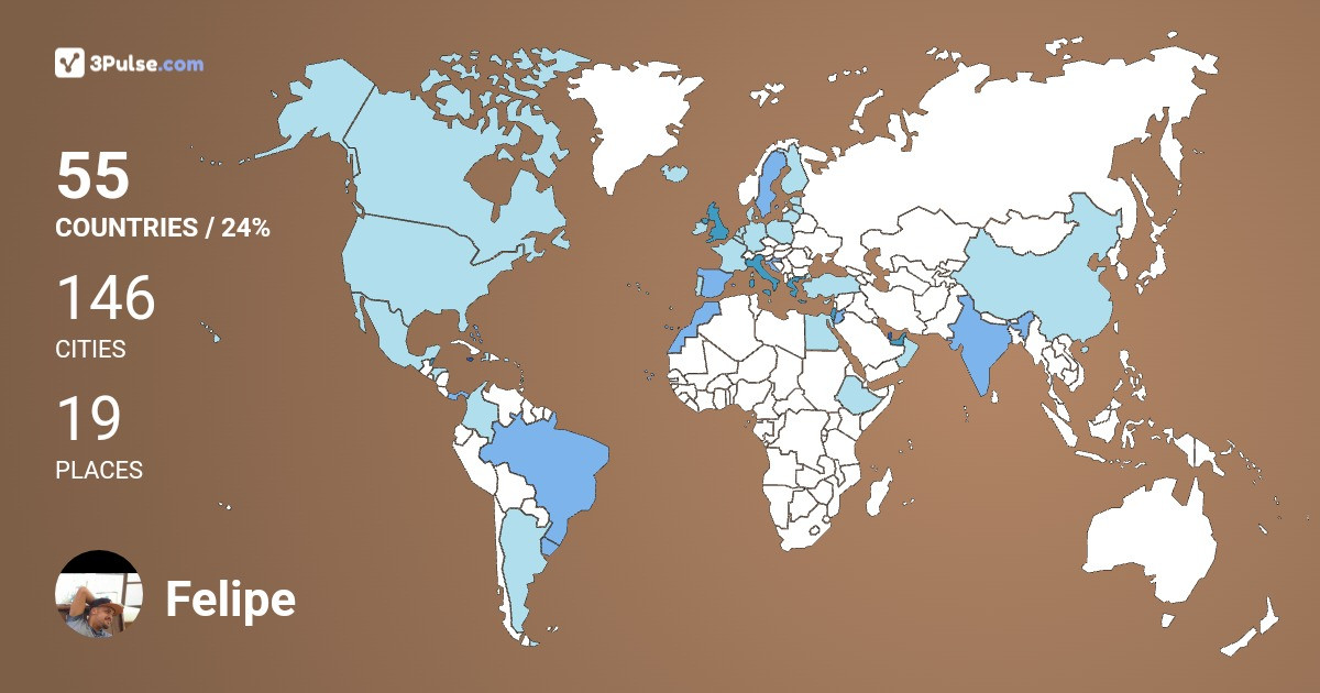 Felipe Pereira's Travel Map Image