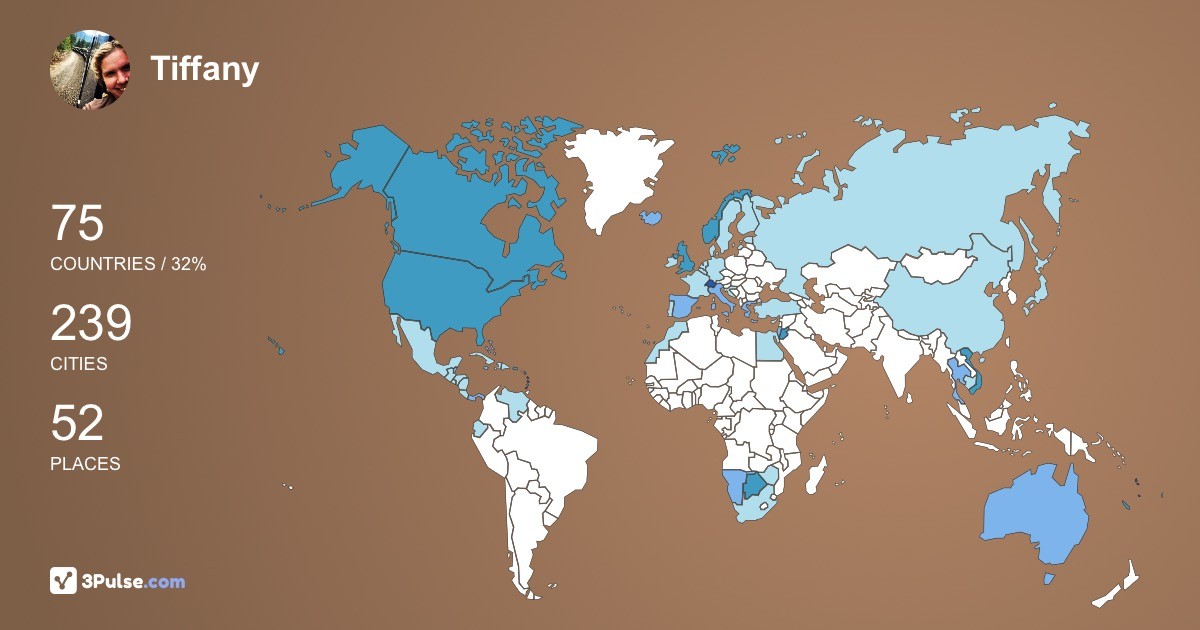 Tiffany Turchak's Travel Map Image