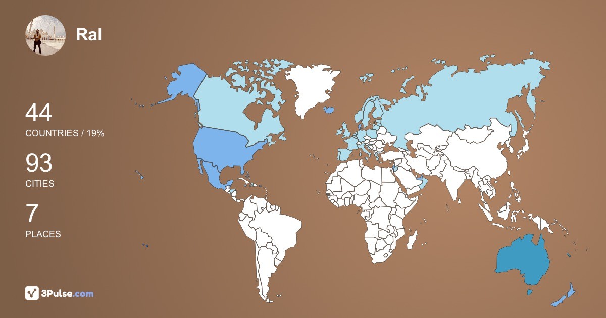 Ral Caraveo's Travel Map Image