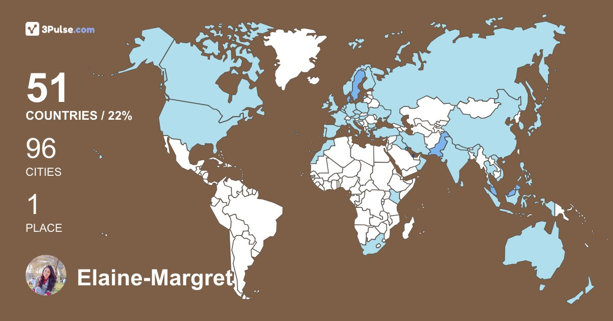 Elaine-Margret Aguilar's Travel Map Image