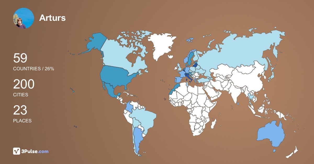Изображение Карты путешествий Arturs Martinsons