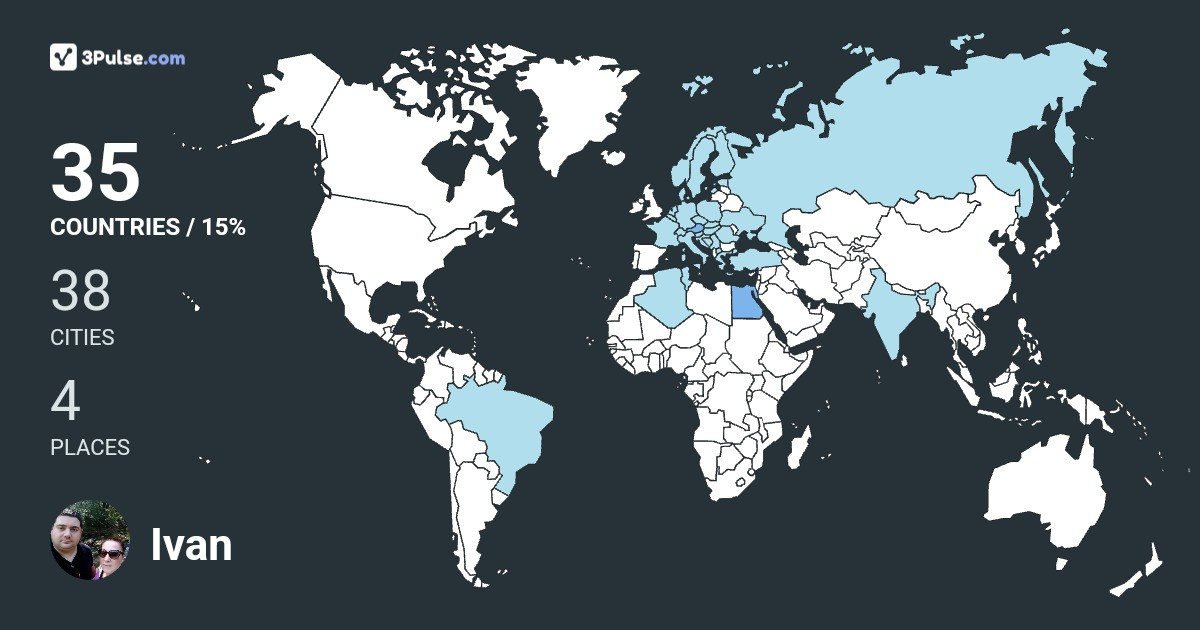 Ivan Mane's Travel Map Image