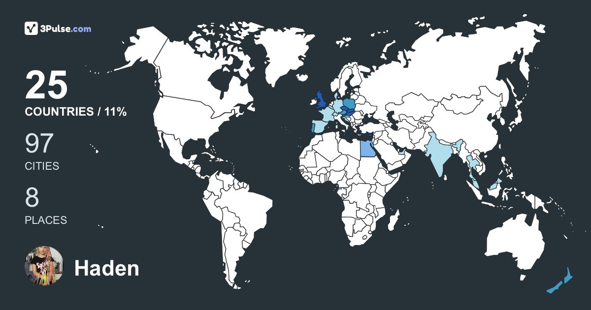 Haden Sutton's Travel Map Image