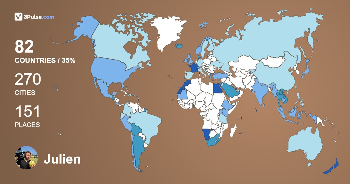 Julien Fevre's Travel Map Image