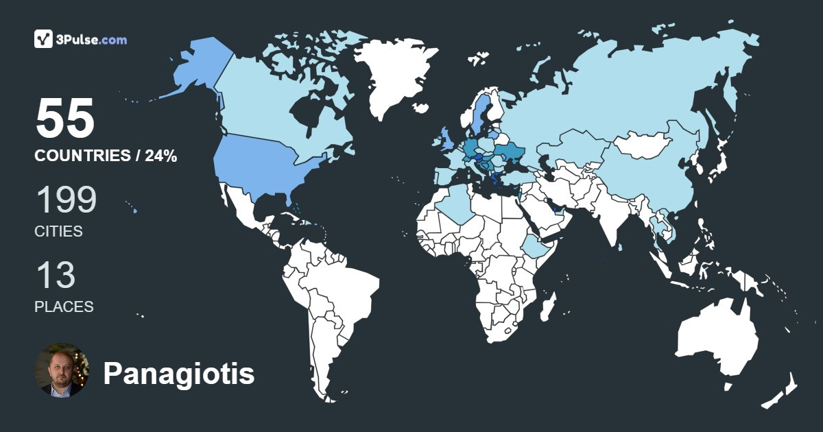 Panagiotis Halkias's Travel Map Image